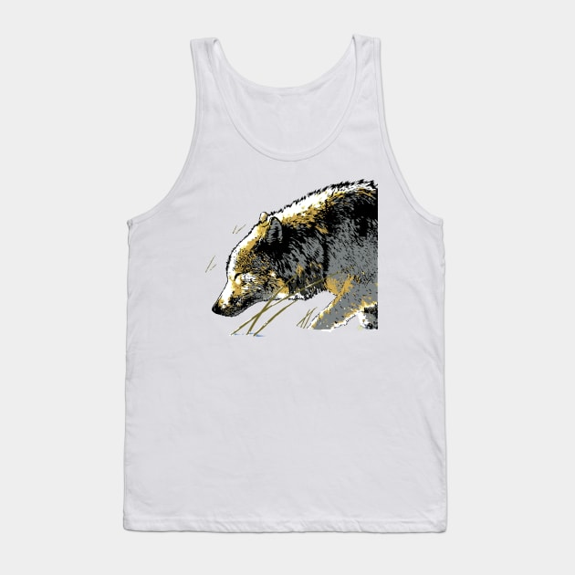 Timber Wolf in the Snow Tank Top by RobertBretonArt